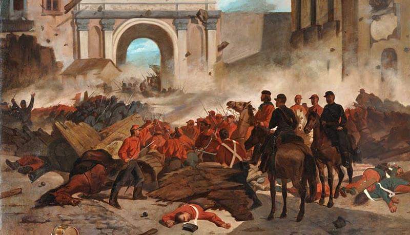 "Garibaldi a Palermo". Dipinto di Giovanni Fattori.